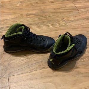 Jordan 10’s black and volt green